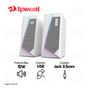 PARLANTE 2.0 REDRAGON ANVIL GS520W | 3.5MM | USB | RGB | BLANCO