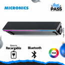 PARLANTE PORTATIL MICRONICS NEON MIC S201 | BLUETOOTH | RGB