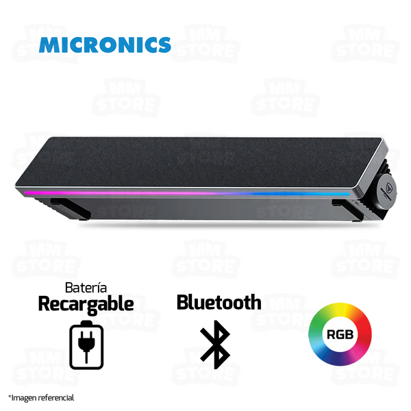 PARLANTE PORTATIL MICRONICS NEON MIC S201 | BLUETOOTH | RGB