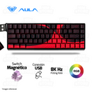 TECLADO MAGNÉTICO AULA WIN68HE MAX | RGB | CABLEADO | NEGRO - ROJO