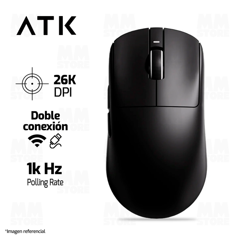 MOUSE ATK R1 PRO MAX | INALAMBRICO | 1000 Hz | NEGRO