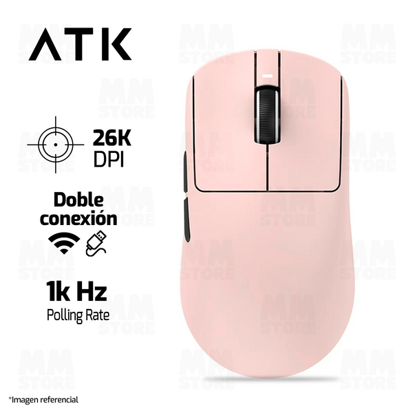 MOUSE ATK R1 PRO MAX | INALAMBRICO | 1000 Hz | ROSA SAKURA