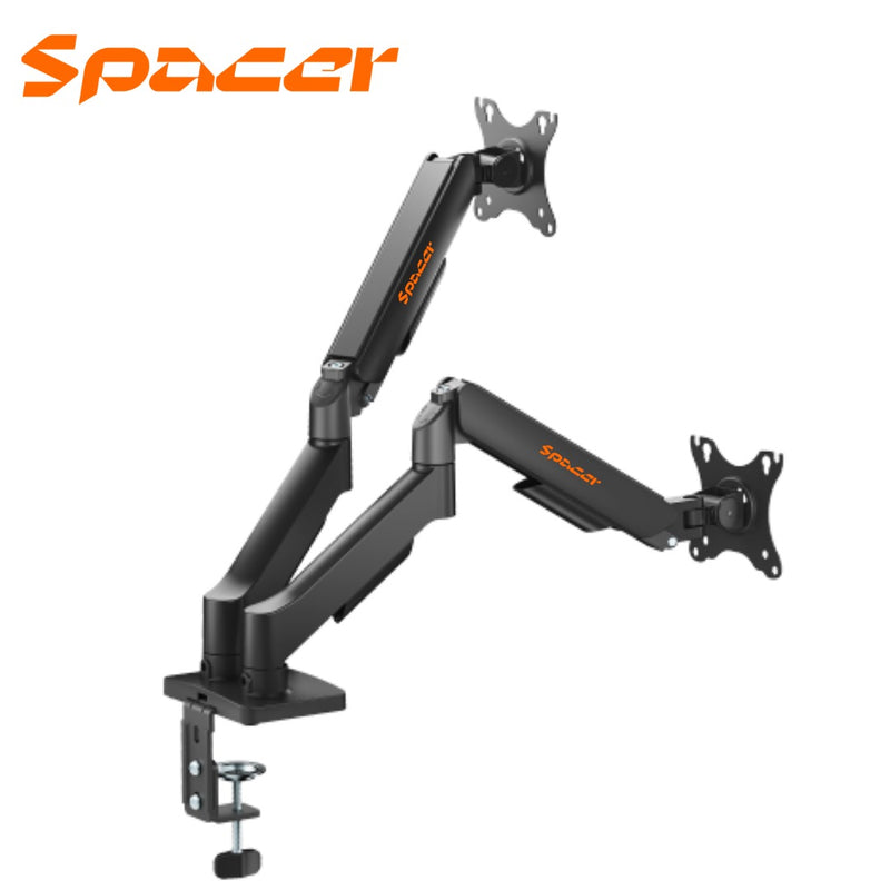 BRAZO - RACK PARA 2 MONITORES SPACER LDT97-C024E | HIDRAULICO | 17"-32"