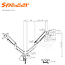BRAZO - RACK PARA 2 MONITORES SPACER LDT97-C024E | HIDRAULICO | 17"-32"