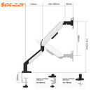 BRAZO - RACK PARA MONITOR SPACER SB90 | HIDRAULICO | RGB | 22"-42" | USB 3.0 | BLANCO