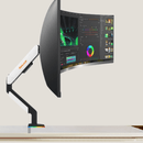 BRAZO - RACK PARA MONITOR SPACER SB90 | HIDRAULICO | RGB | 22"-42" | USB 3.0 | BLANCO