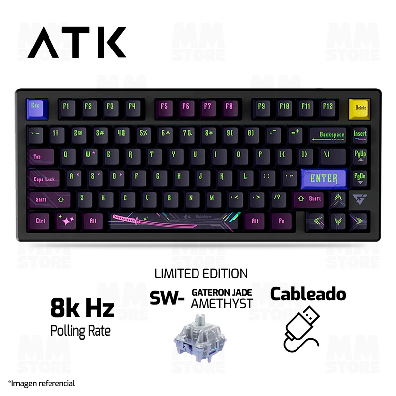 TECLADO ATK RS7 | CABLEADO | MAGNETICO | SW GATERON JADE | RGB | ANODIZED BLACK