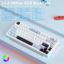TECLADO AULA S75 PRO | INALAMBRICO | SW-SEIYA | INGLES | RGB | BLANCO-CELESTE-NEGRO