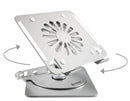 SOPORTE PARA LAPTOP IDOCK GALAXY I60 360° 3.0 | ALUMINIO |  1 VENTILADOR | 04 USB 3.0 | PLATEADO