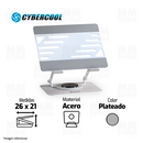SOPORTE PARA LAPTOP CYBERCOOL HA-A17 | METALIZADO | PLATEADO