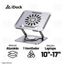 SOPORTE PARA LAPTOP IDOCK BASIC I5 360° | ALUMINIO | PLATEADO
