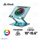 SOPORTE PARA LAPTOP IDOCK INNOVA I15 360° | ALUMINIO | PLATEADO | RGB