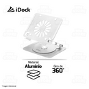 SOPORTE PARA LAPTOP IDOCK GALAXY I60 360° | ALUMINIO | PLATEADO