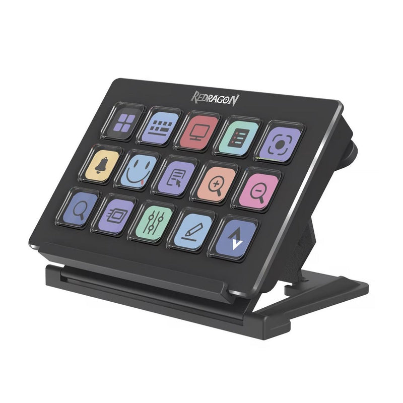 STREAMING DECK REDRAGON STREAMCRAFT SS550 | LCD | 15 TECLAS | NEGRO