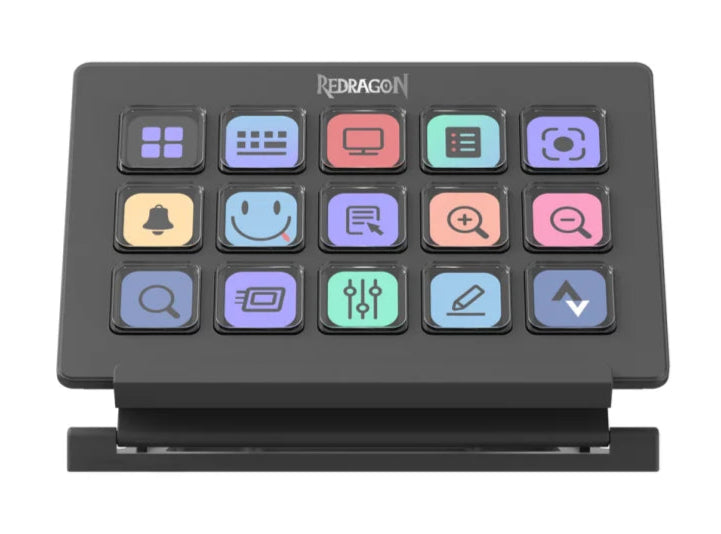 STREAMING DECK REDRAGON STREAMCRAFT SS550 | LCD | 15 TECLAS | NEGRO