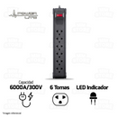 SUPRESOR DE PICOS POWER LITE PLI560-300 | 3 MTS | 6 TOMAS