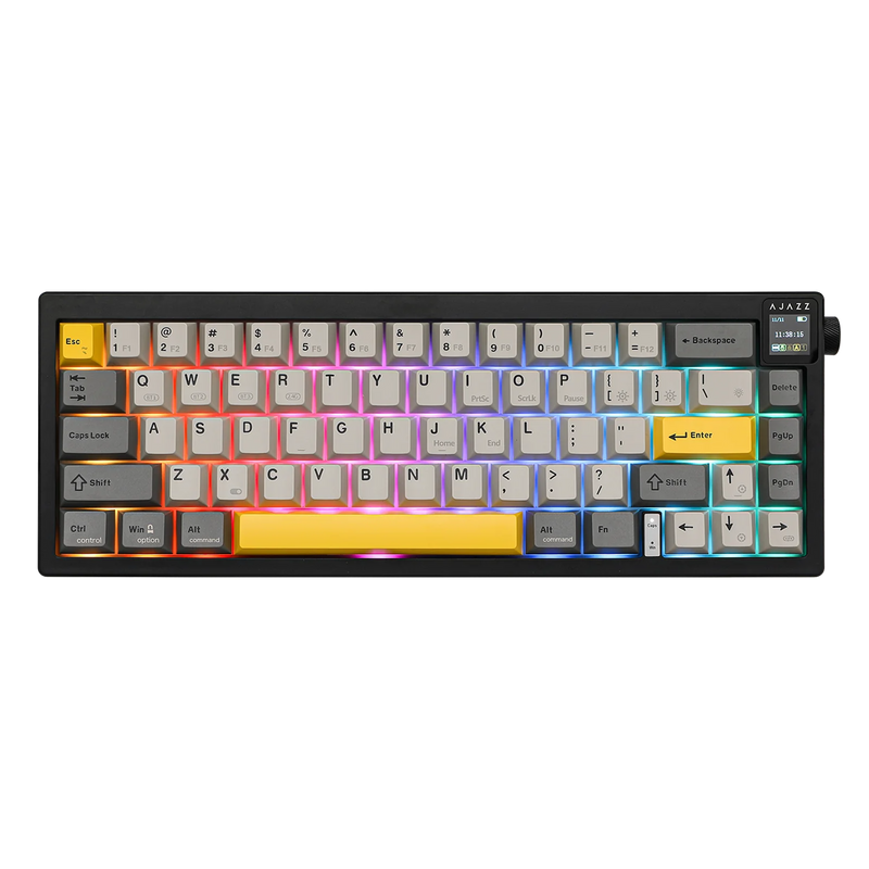 TECLADO AJAZZ AK650 | INALAMBRICO | RGB | SW-DREAM| NEGRO-GRIS-AMARILLO