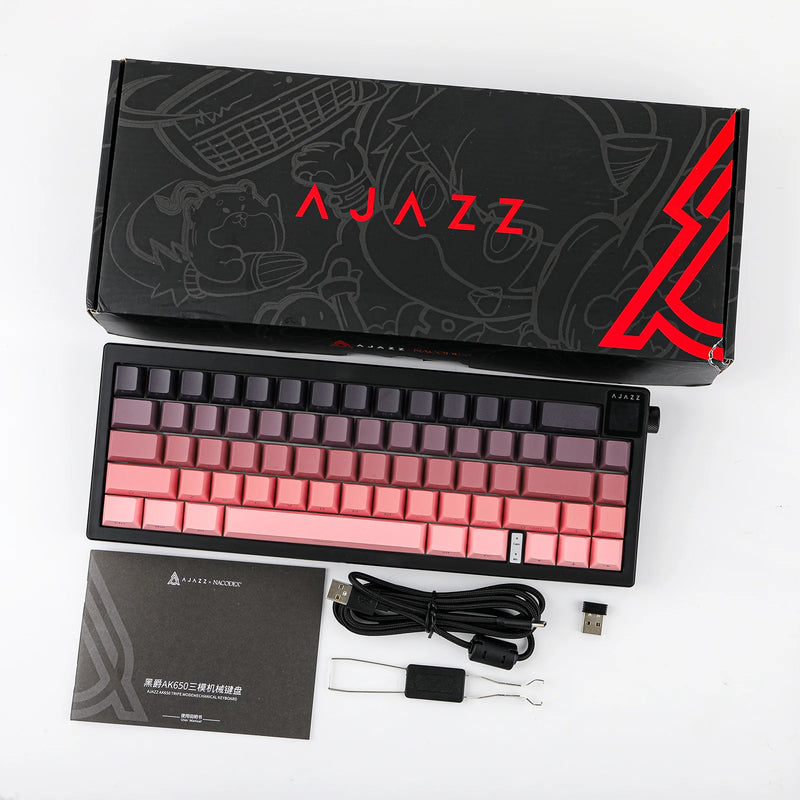 TECLADO AJAZZ AK650 | INALAMBRICO | RGB | SW-DREAM| ROSA-DREGRADADO