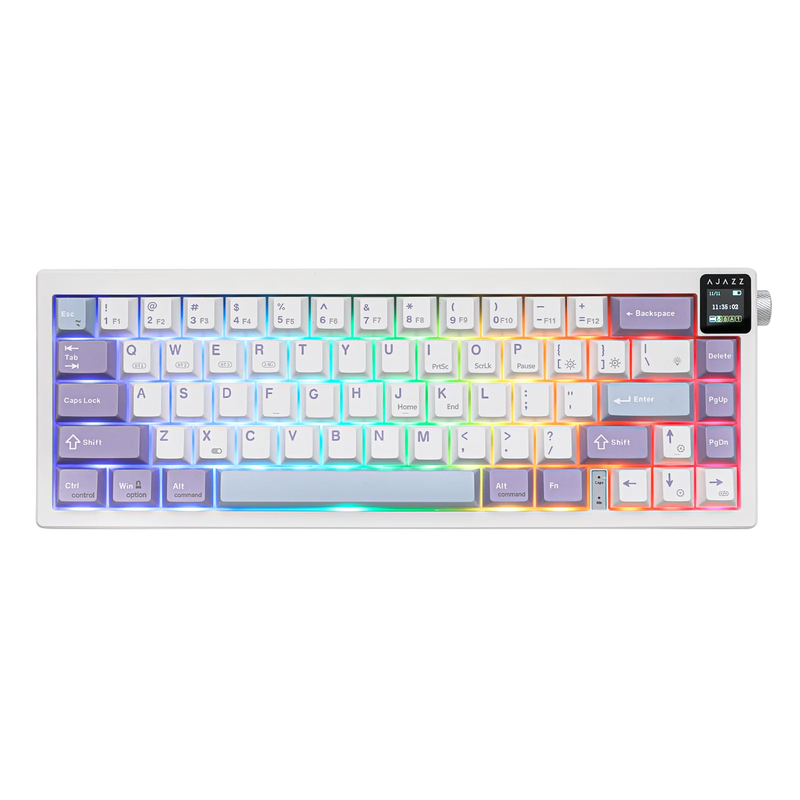 TECLADO AJAZZ AK650 | INALAMBRICO | RGB | SW-DREAM WEAVER | MORADO-BLANCO-AZUL