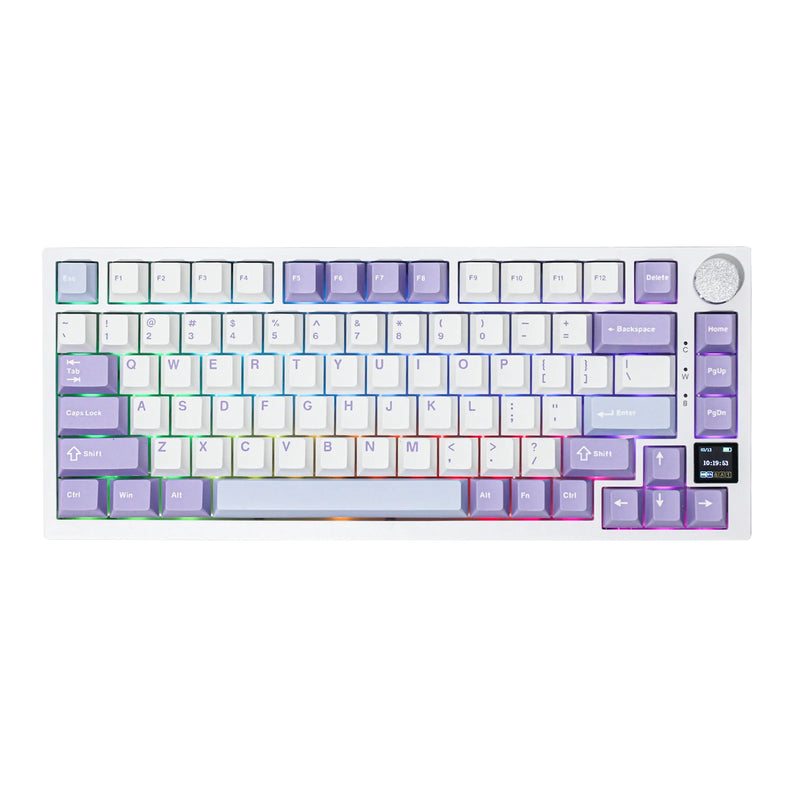 TECLADO AJAZZ AK820 PRO | INALAMBRICO | RGB | SW-GIFT | MORADO-BLANCO-AZUL