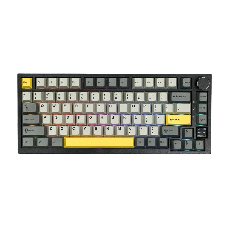 TECLADO AJAZZ AK820 PRO | INALAMBRICO | RGB | SW-GIFT | NEGRO-GRIS-AMARILLO