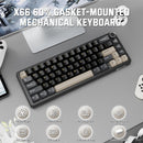 PRE-VENTA | TECLADO ATTACK SHARK X66 | INGLES | INALAMBRICO | SW STRAWBERRY | RGB | NEGRO-GRIS-MARRON
