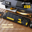 TECLADO ATTACK SHARK X98 | INALAMBRICO | SW LINEAR BLUEBERRY | RGB | NEGRO - AMARILLO
