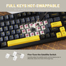 TECLADO ATTACK SHARK X98 | INALAMBRICO | SW LINEAR BLUEBERRY | RGB | NEGRO - AMARILLO