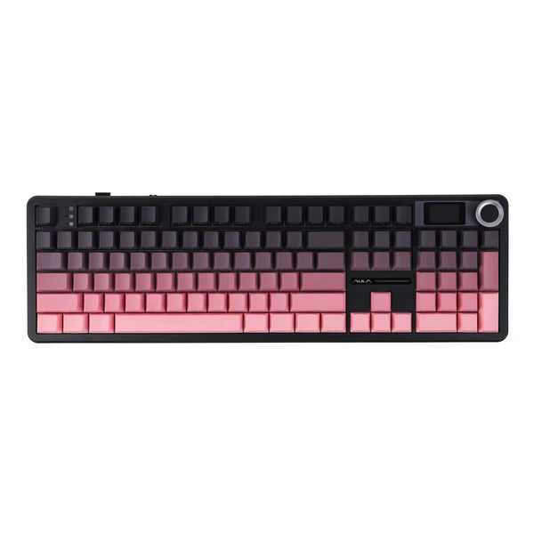 TECLADO AULA F108 PRO | INALAMBRICO | MECANICO | SW-YELLOW | RGB | ROSADO DEGRADADO