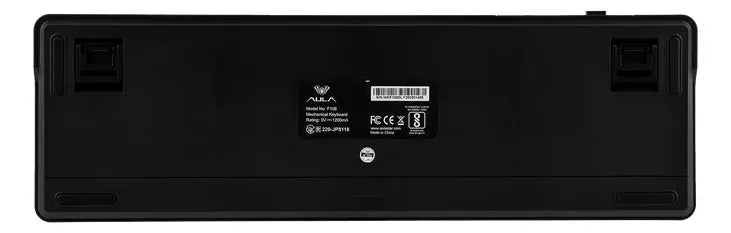 TECLADO AULA F108 PRO | INGLES | INALAMBRICO | MECANICO | SW-GREEN | RGB | NEGRO - GRIS - AMARILLO