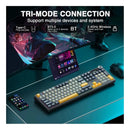 TECLADO AULA F108 PRO | INGLES | INALAMBRICO | MECANICO | SW-GREEN | RGB | NEGRO - GRIS - AMARILLO