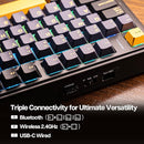 TECLADO AULA F75 | INALAMBRICO |  MECANICO | SW-GRAY | RGB | NEGRO-AMARILLO