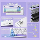 TECLADO AULA F75 MAX | INALAMBRICO | MECANICO | SW-GREEN | RGB | BLANCO - AZUL - MORADO