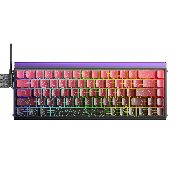 TECLADO AULA HERO68 HE | INGLES | CABLEADO | SW - DRAGON KING MAGNETIC | RGB | NEGRO-ROJO