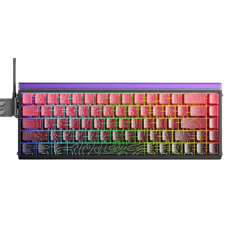 TECLADO AULA HERO68 HE | INGLES | CABLEADO | SW - DRAGON KING MAGNETIC | RGB | NEGRO-ROJO