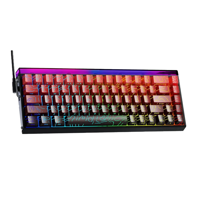 TECLADO AULA HERO68 HE | INGLES | CABLEADO | SW - DRAGON KING MAGNETIC | RGB | NEGRO-ROJO
