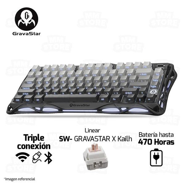 TECLADO GRAVASTAR MERCURY K1 | RGB | INALAMBRICO | SW GRAVASTAR X KAILH| NEGRO-DEGRADADO