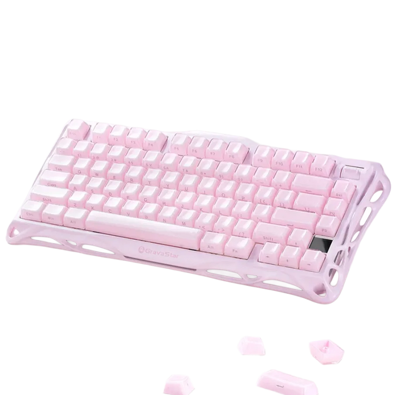 TECLADO GRAVASTAR MERCURY K1 | INGLES | RGB | INALAMBRICO | SAKURA PIN