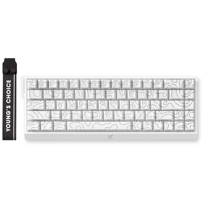 TECLADO MCHOSE ACE 68 | CABLEADO | MAGNETICO | SW ICE RHINO | RGB | BLANCO TOPOGRAPHIC