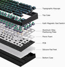 TECLADO MCHOSE JET 75 | CABLEADO | MAGNETICO | SW LIGHTNING | RGB | NEGRO TOPOGRAFICO