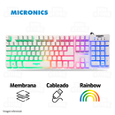 TECLADO MICRONICS NEON MIC K709 | ESP | MEMBRANA | RAINBOW | BLANCO