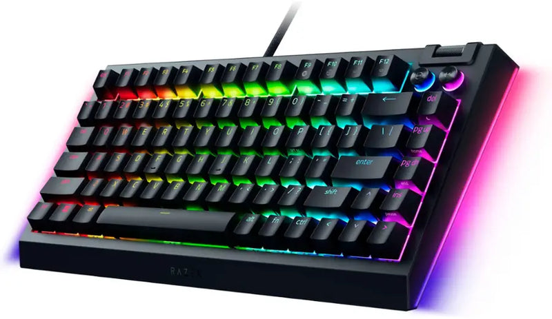 TECLADO RAZER BLACKWIDOW V4 75% | INGLES | MECANICO | SW-ORANGE | RGB | NEGRO