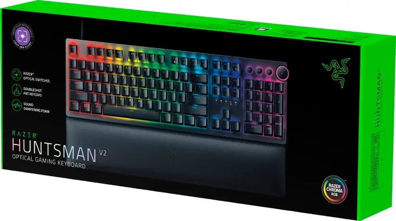 TECLADO RAZER HUNTSMAN V2 ANALOG | OPTOMECANICO | SW-ANALOG | INGLES | RGB | NEGRO