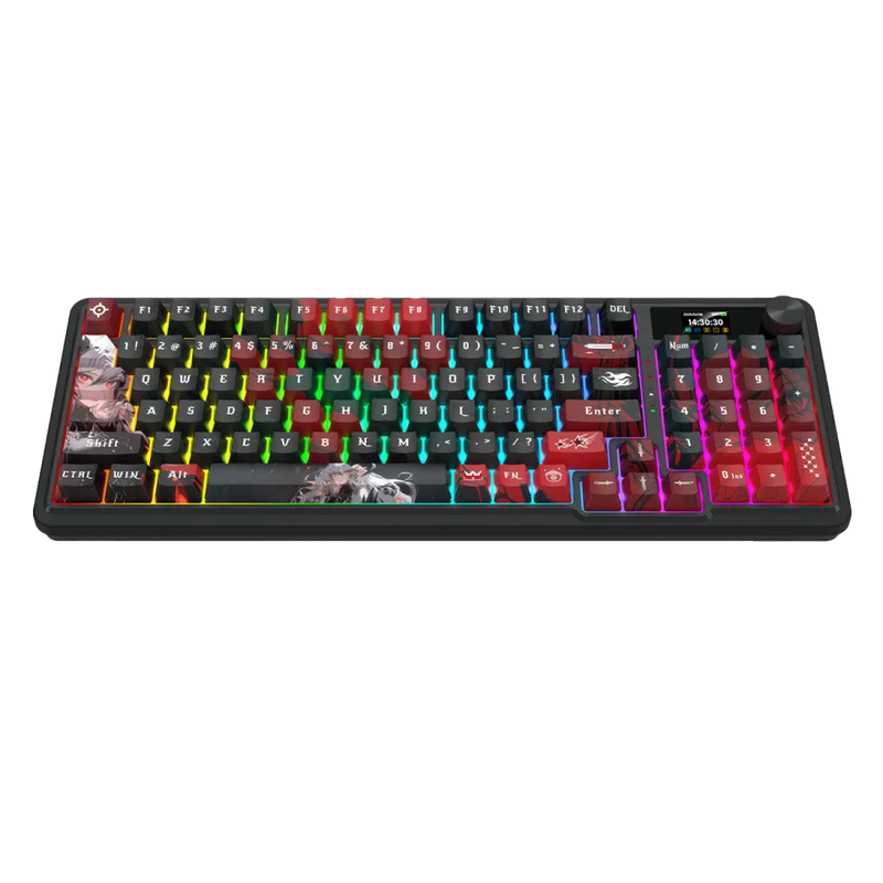TECLADO REDRAGON ARTEMIS PRO K719 ANIME | INGLES | INALAMBRICO |SW-MINT| RGB | NEGRO-ROJO