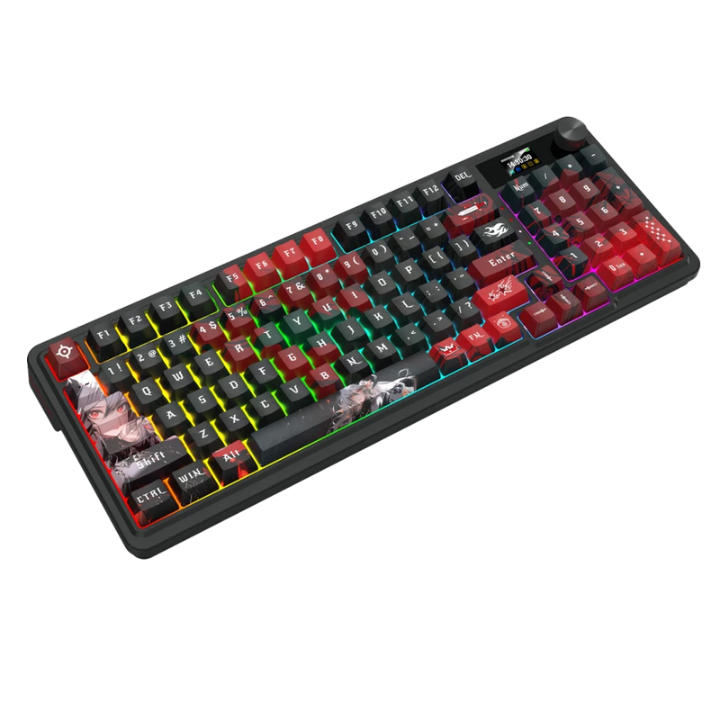 TECLADO REDRAGON ARTEMIS PRO K719 ANIME | INGLES | INALAMBRICO |SW-MINT| RGB | NEGRO-ROJO