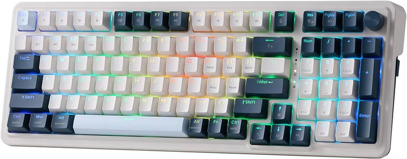 TECLADO REDRAGON EISA K686 | INGLES | INALAMBRICO | SW-RED | RGB | BLANCO - AZUL