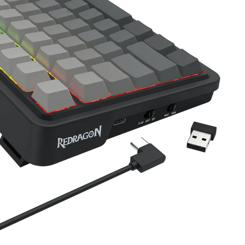 TECLADO REDRAGON EISA PRO K686 | INGLES | INALAMBRICO | SW- MINT | RGB | NEGRO DEGRADADO