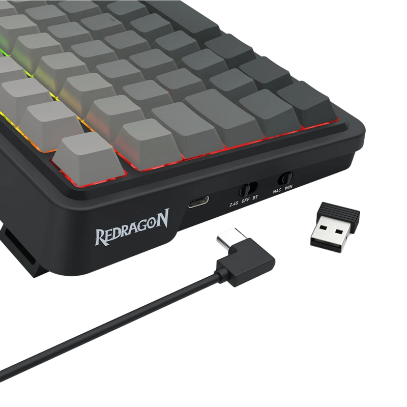 TECLADO REDRAGON EISA MAX K686 | ESPAÑOL | INALAMBRICO | SW- MINT | RGB | NEGRO DEGRADADO |