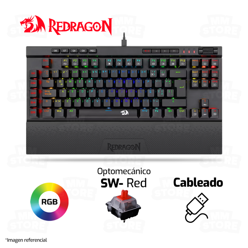 TECLADO REDRAGON MAGIC WAND PRO K587PRO | OPTOMECANICO | SW-RED | RGB