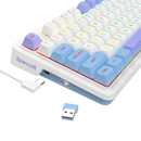 TECLADO REDRAGON UCALMAX K673WBP | INGLES | INALAMBRICO | SW-MINT | RGB | MORADO-BLANCO